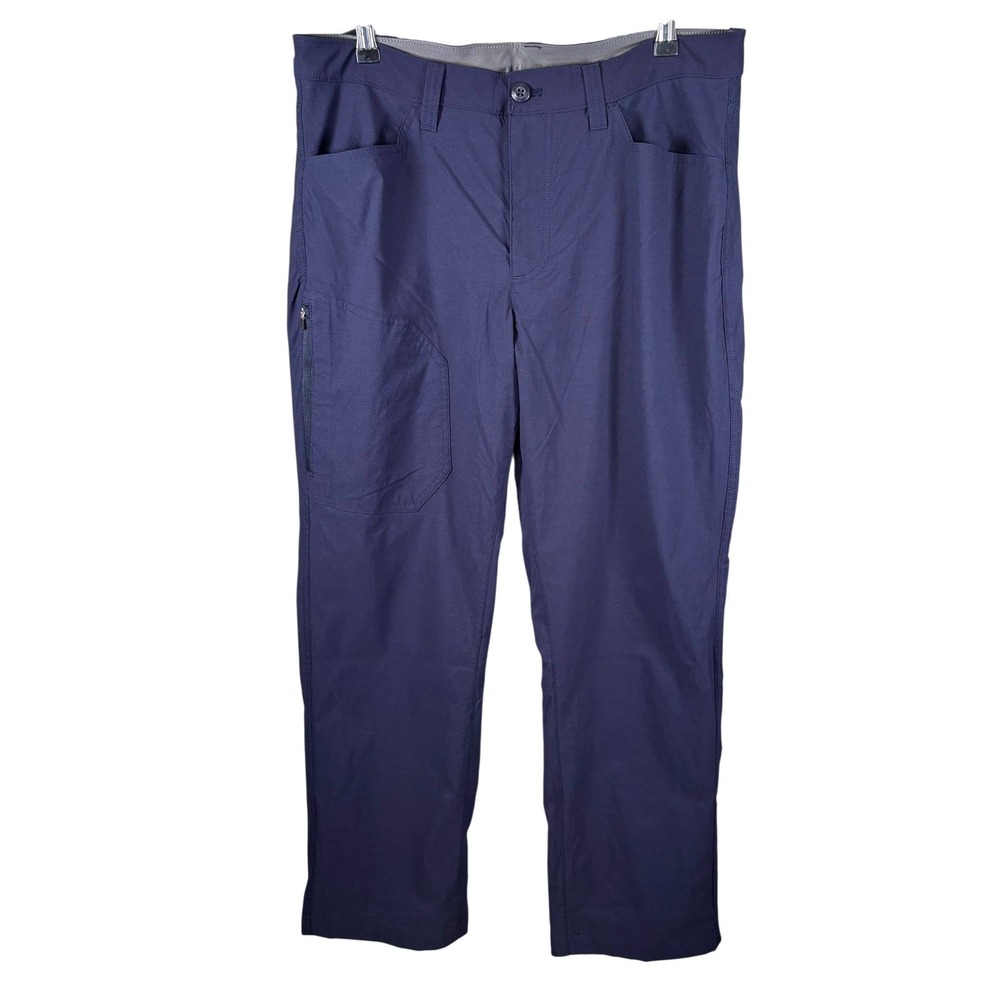 Eddie Bauer Mens Fleece Lined Tech‎ Pants Navy Blue 34x30 Stretch Hiking 283947